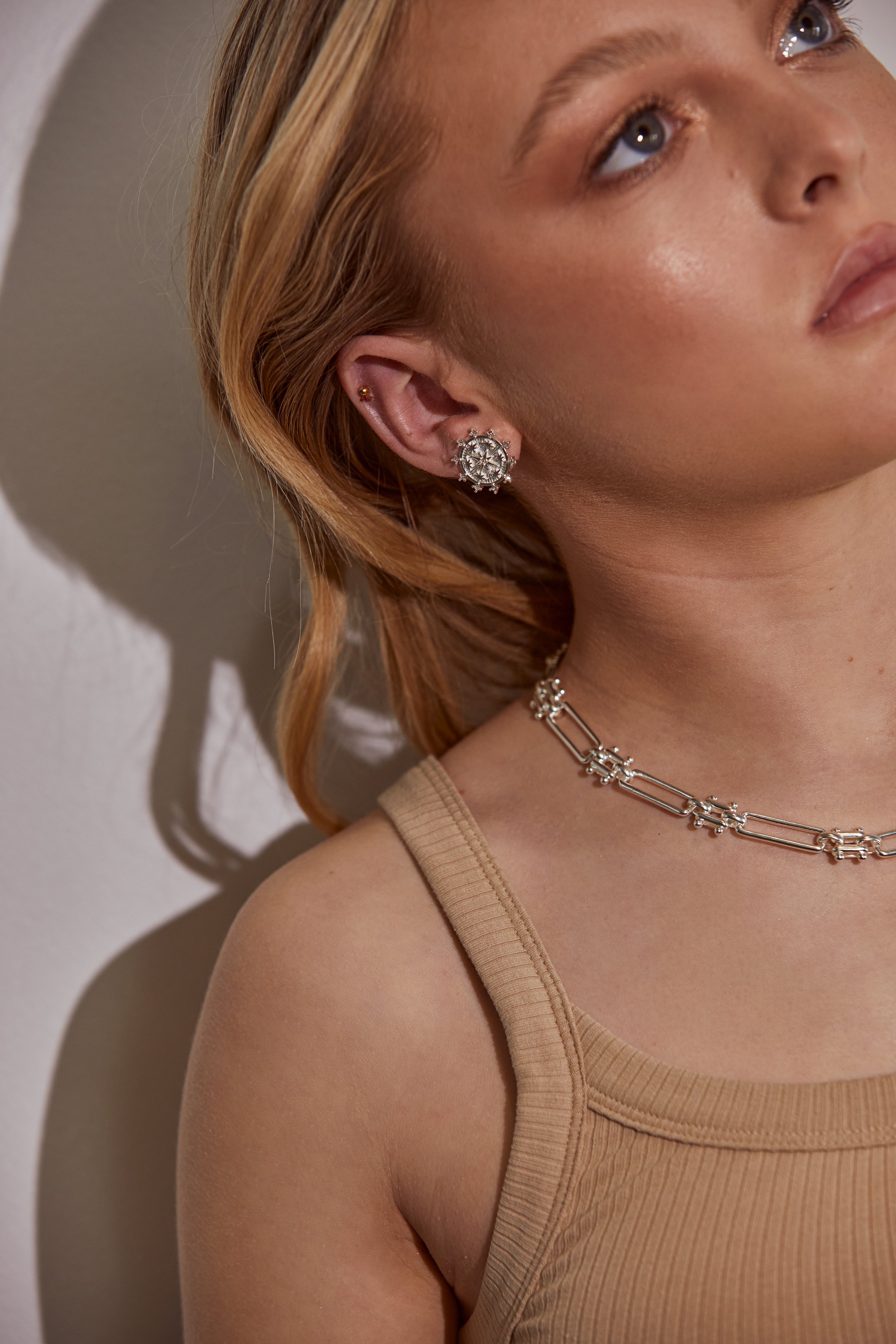 Kitte Stellar Earring Silver Worn By Model