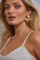 Kitte Editorial Earrings Gold Worn By Model