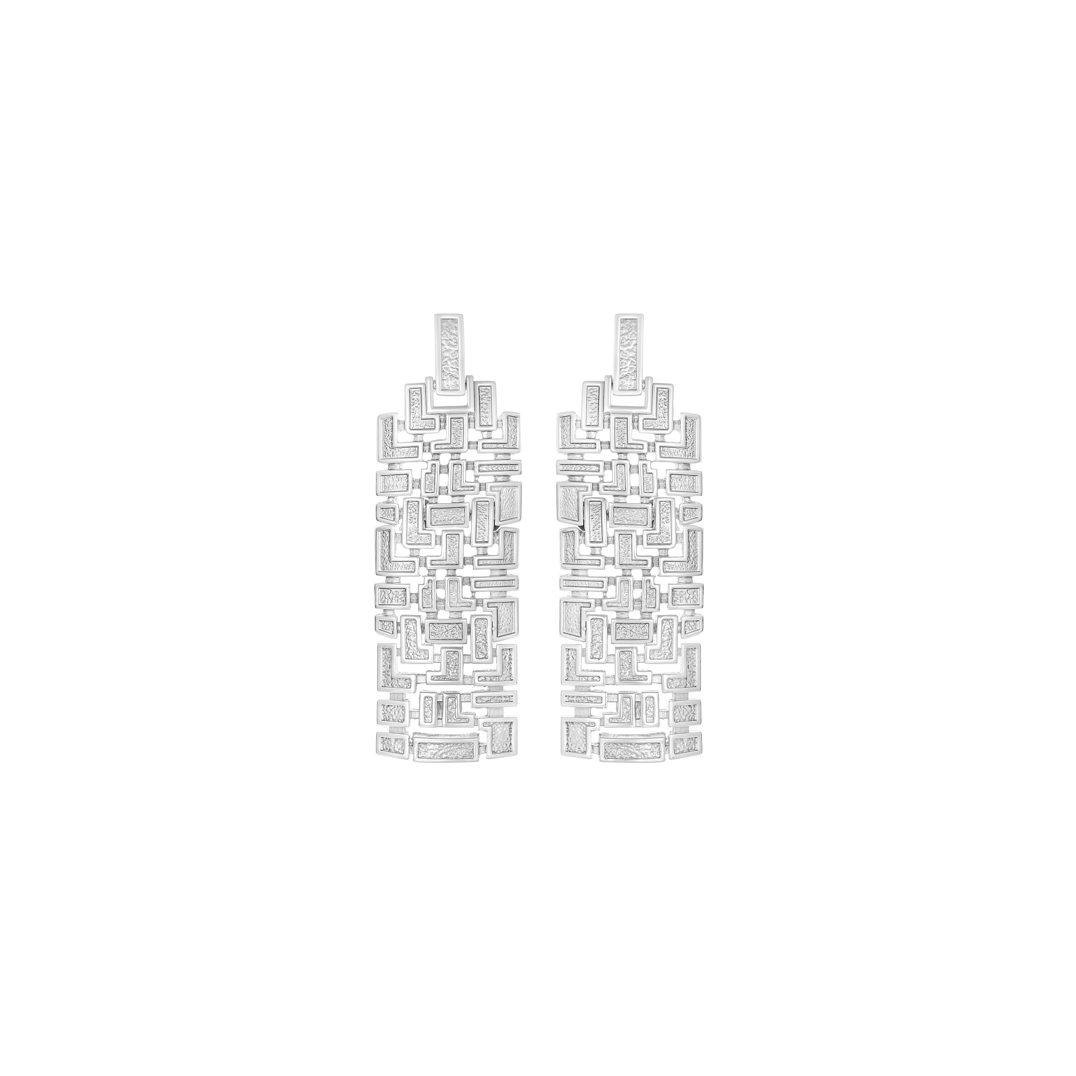 Kitte Column Earrings Silver