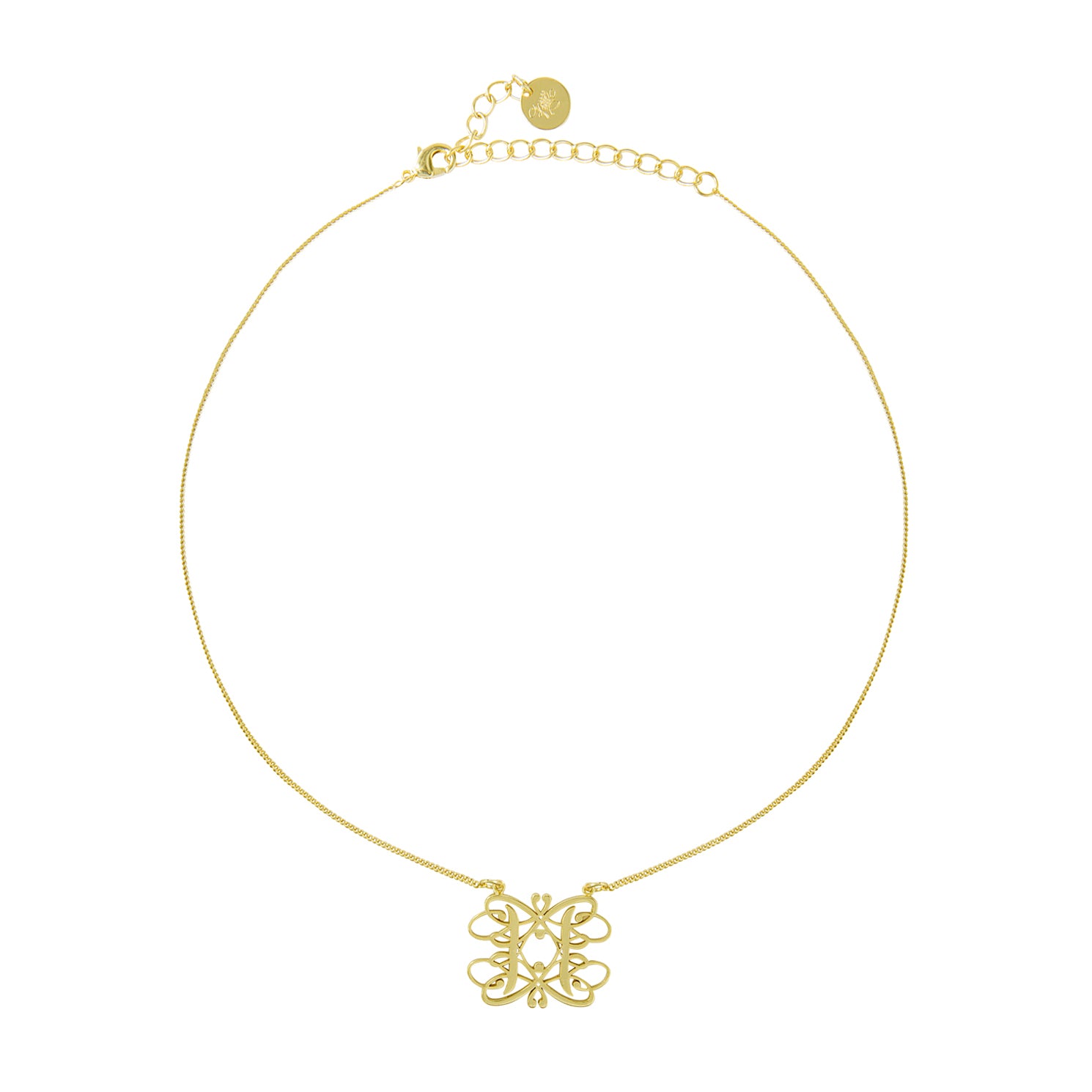 Kitte Monogram Necklace in Gold