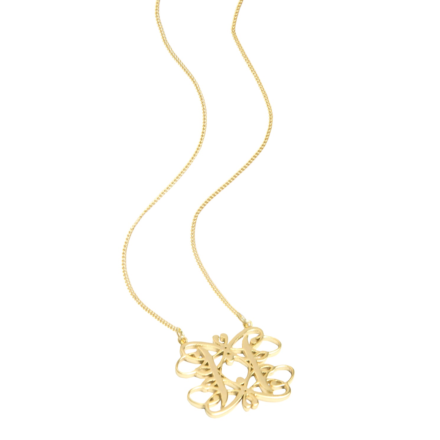 Kitte Monogram Necklace in Gold