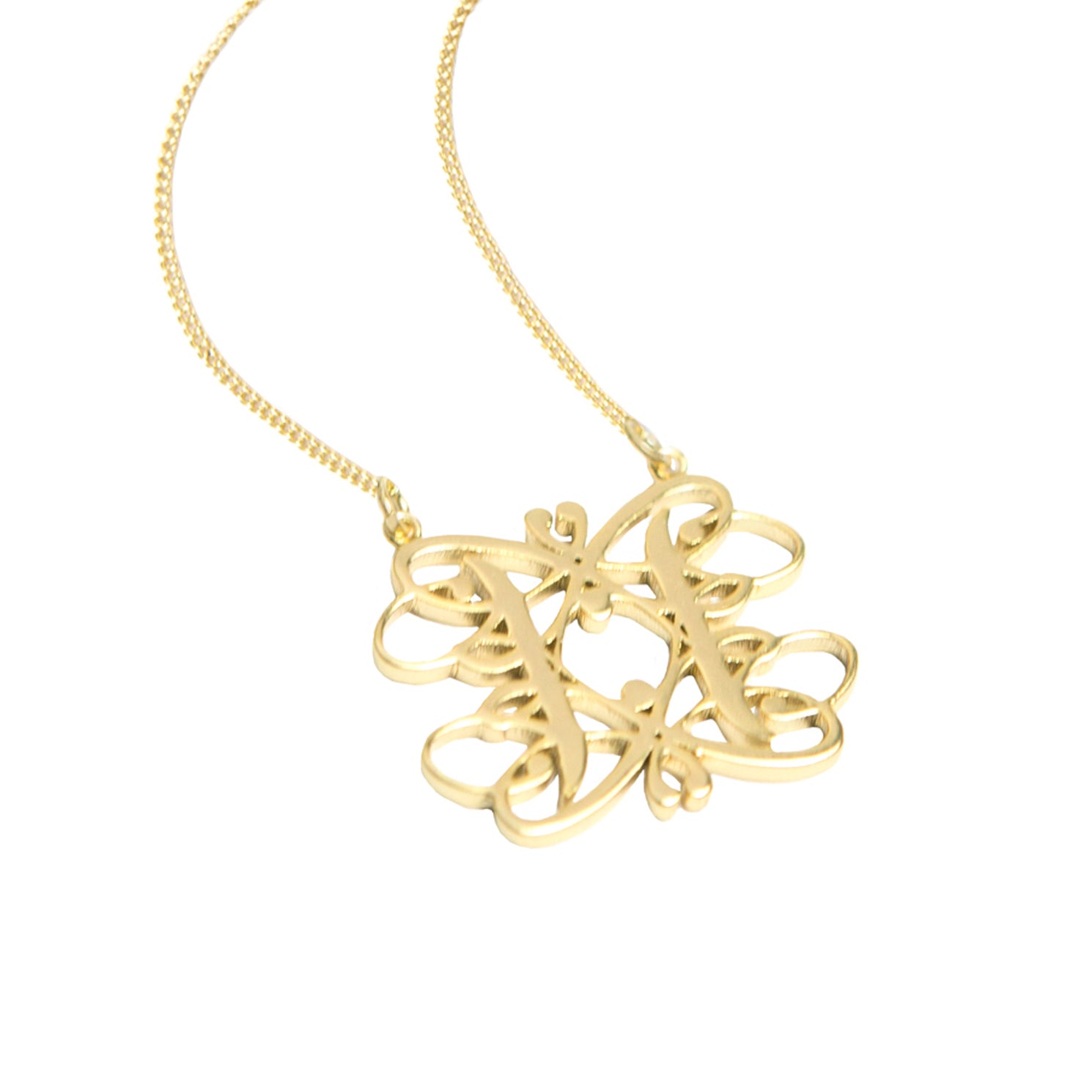 Kitte Monogram Necklace in Gold