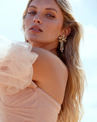 Kitte Ritz Earrings Gold worn by model