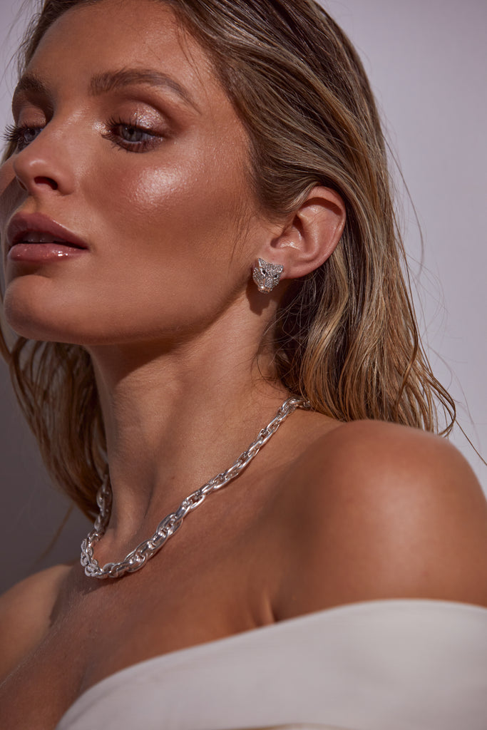 Kitte Voyager Necklace Silver Worn By Model