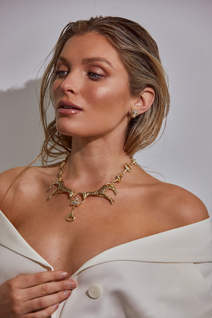 Kitte Zanzibar Necklace Gold Worn By Model