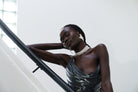 Kitte Folio Earrings Silver Worn By Model