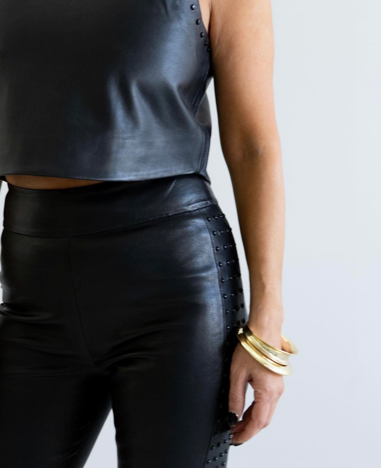 Kitte Fast Lane Bangle Gold Worn By Model