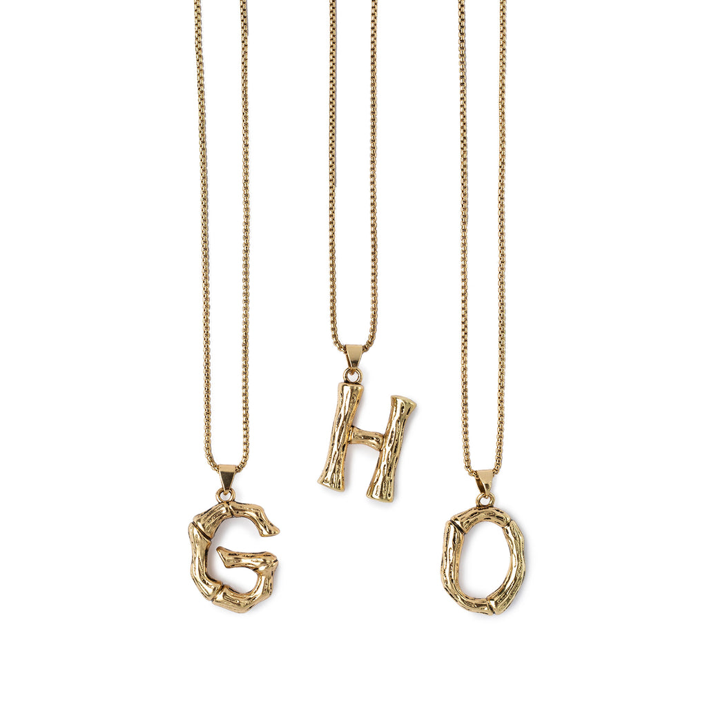 Kitte Bambu Initial G, H, O necklace gold