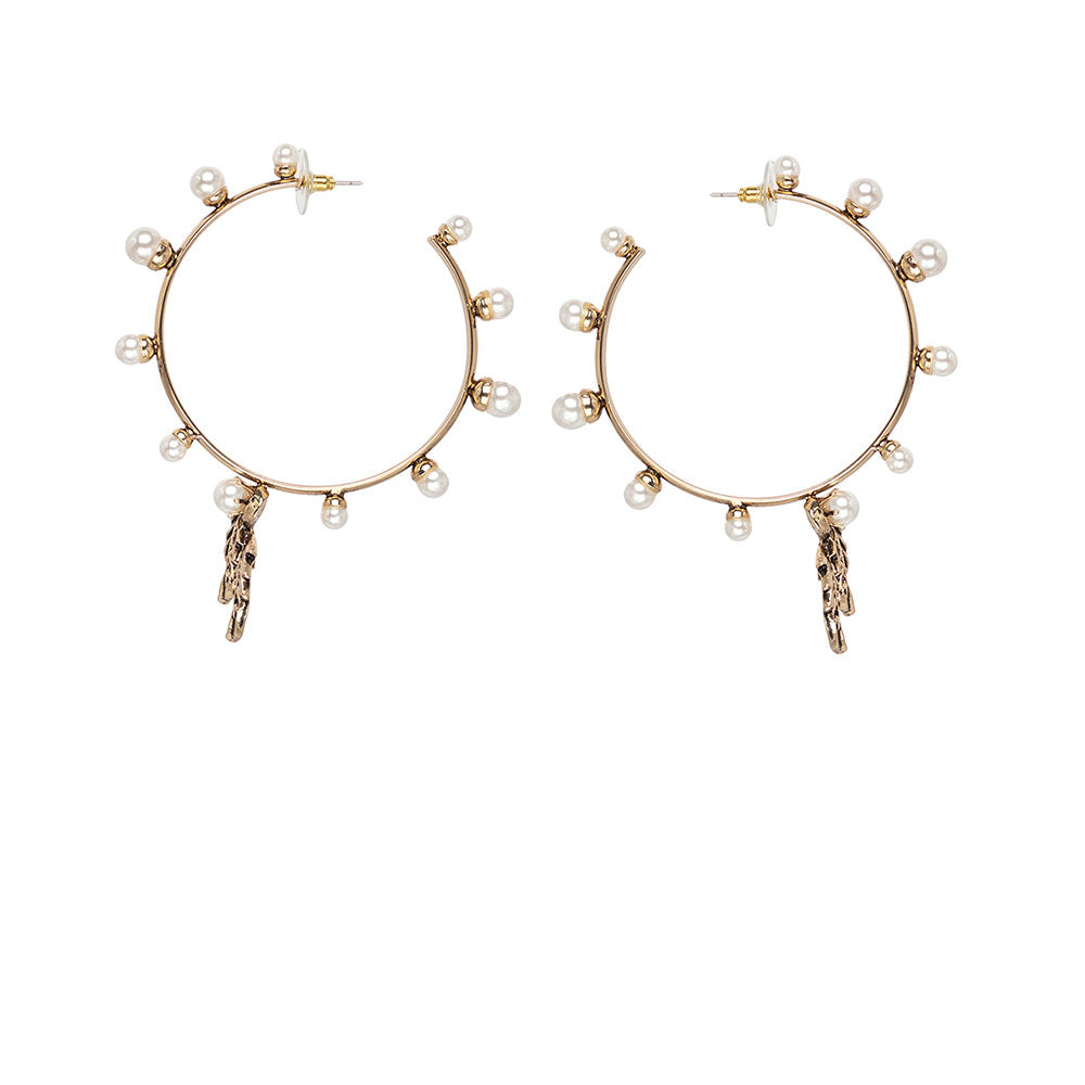 Kitte Spring Pearl Hoop Gold