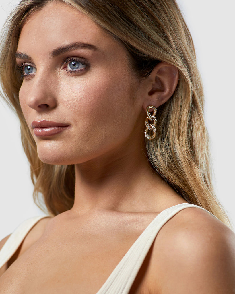 Kitte The After Party Earring Gold worn by model