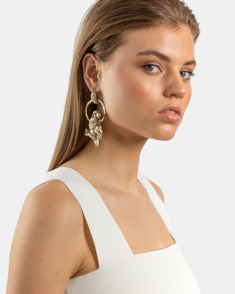 Kitte Safari Song Earrings Gold On Model