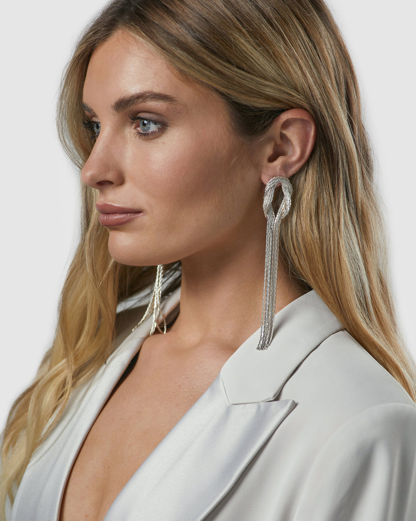 Kitte Studio 54 Earrings Silver on model