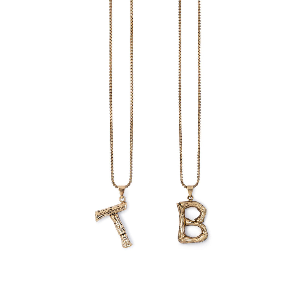 Kitte Bambu Initial T, B necklace gold